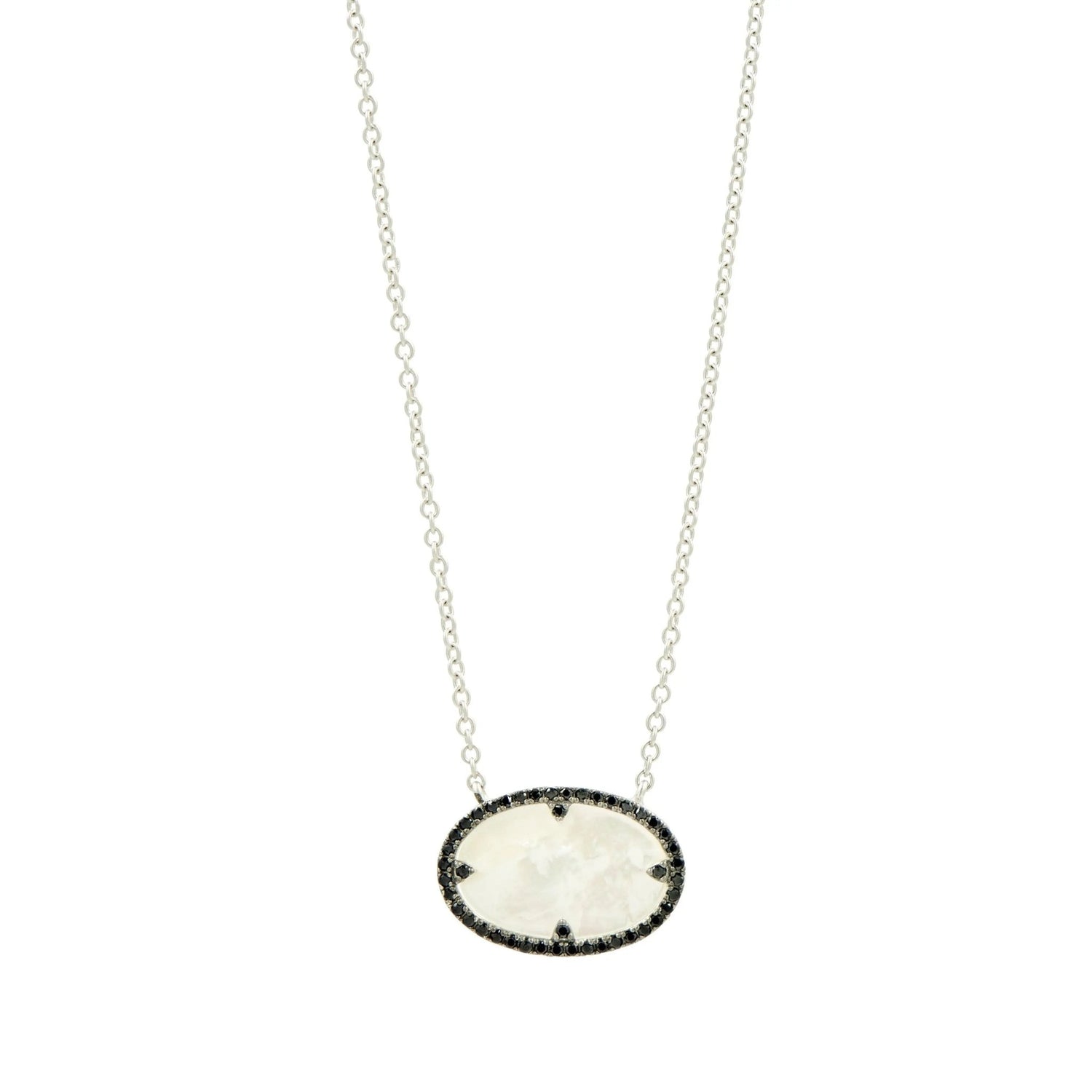 Industrial Finish Oval Pendant Necklace - FREIDA ROTHMAN