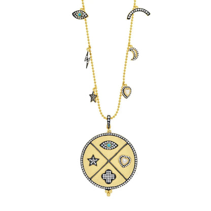  Medallion Charm Pendant Necklace Celestial NECKLACE