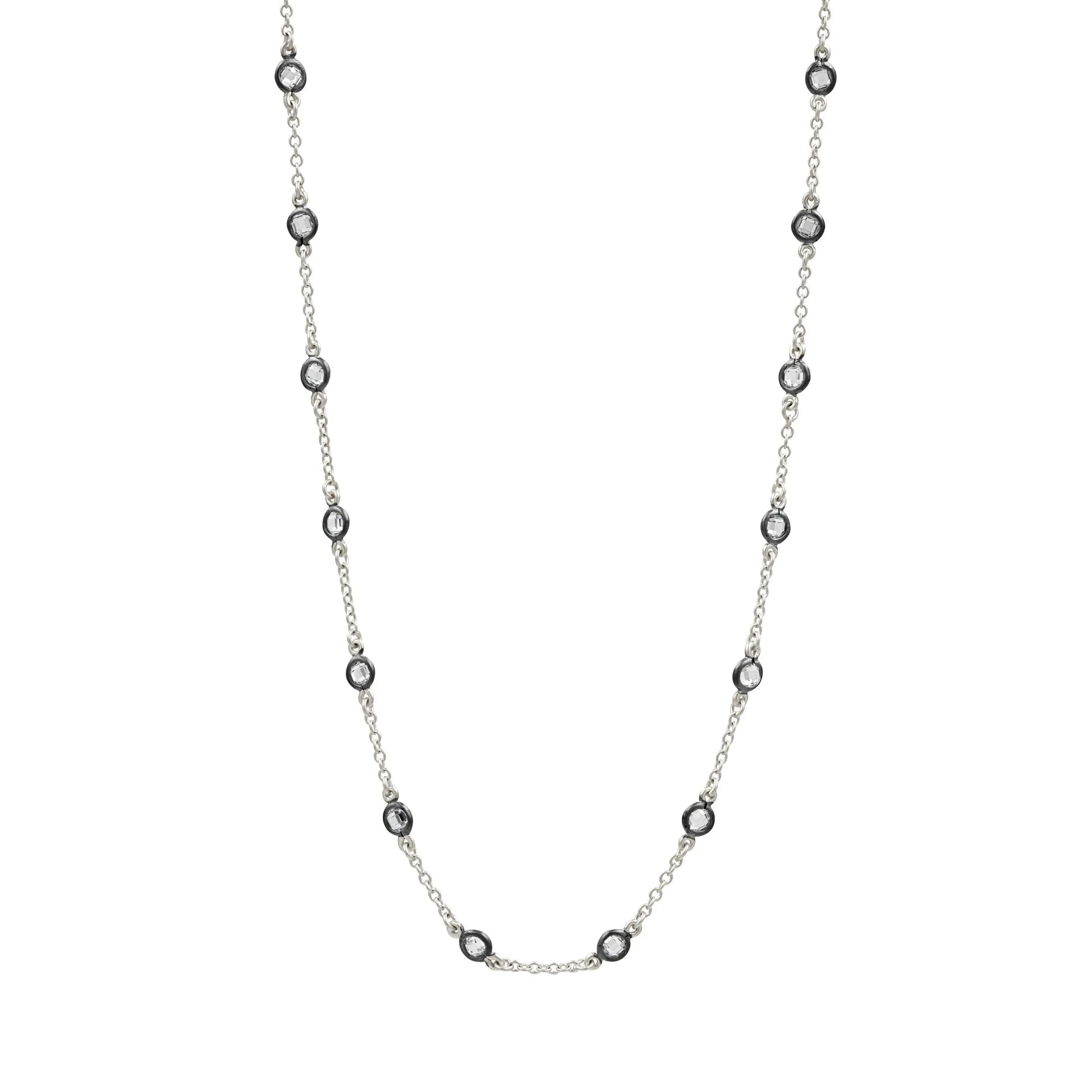 BlackSilver16 Mini Bezel Stone Necklace Signature NECKLACE