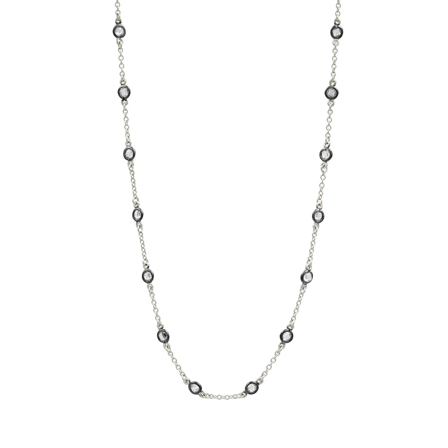 BlackSilver16 Mini Bezel Stone Necklace Signature NECKLACE