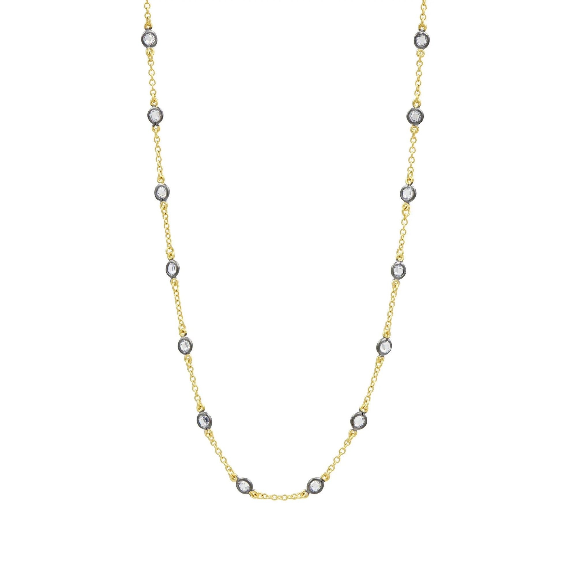GoldBlack16 Mini Bezel Stone Necklace Signature NECKLACE