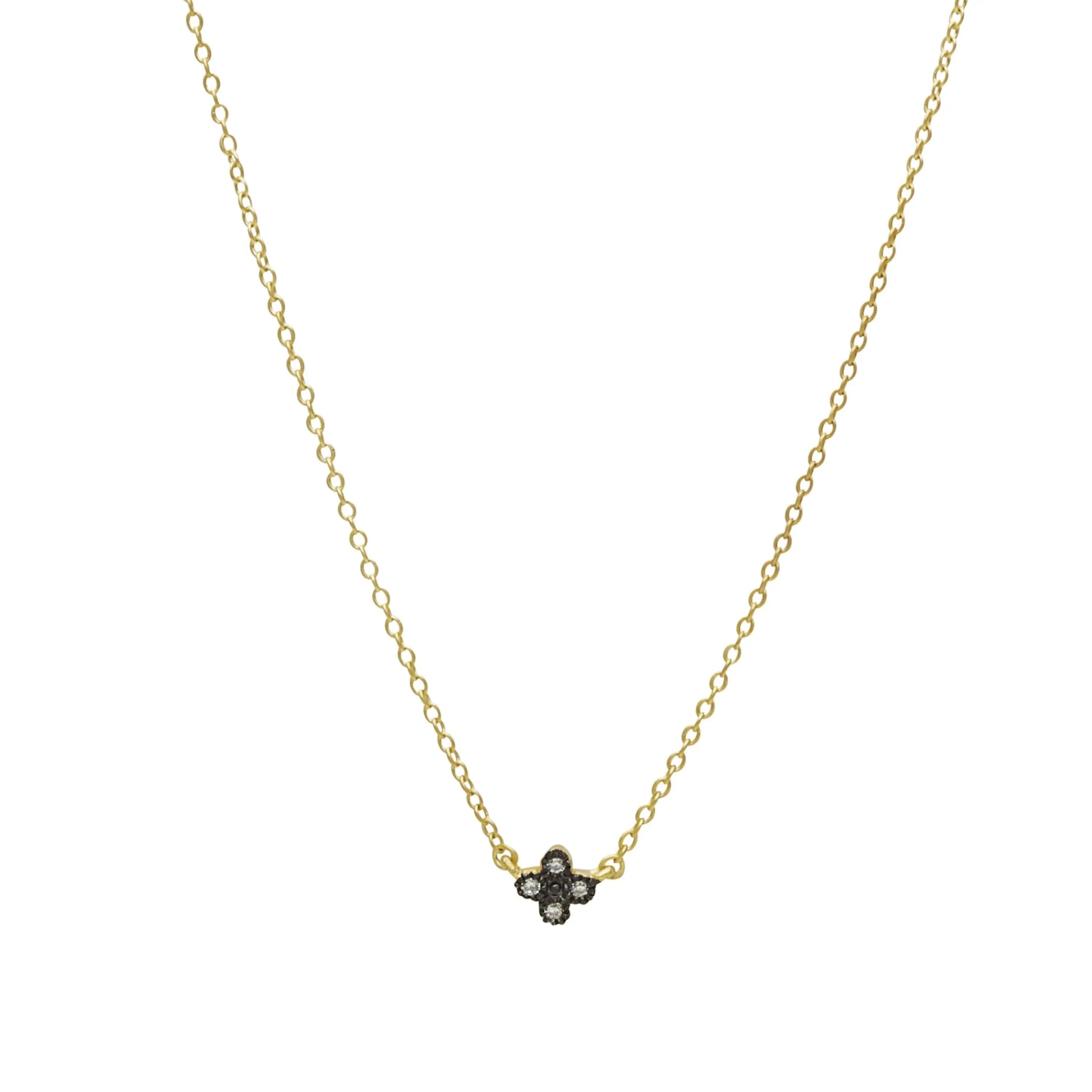 GoldBlack Mini Clover Necklace Signature NECKLACE