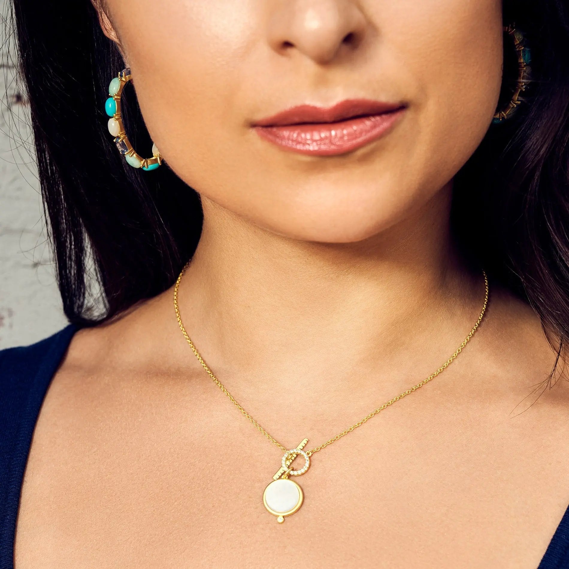  Mother of Pearl Toggle Pendant Necklace Brooklyn Coast NECKLACE