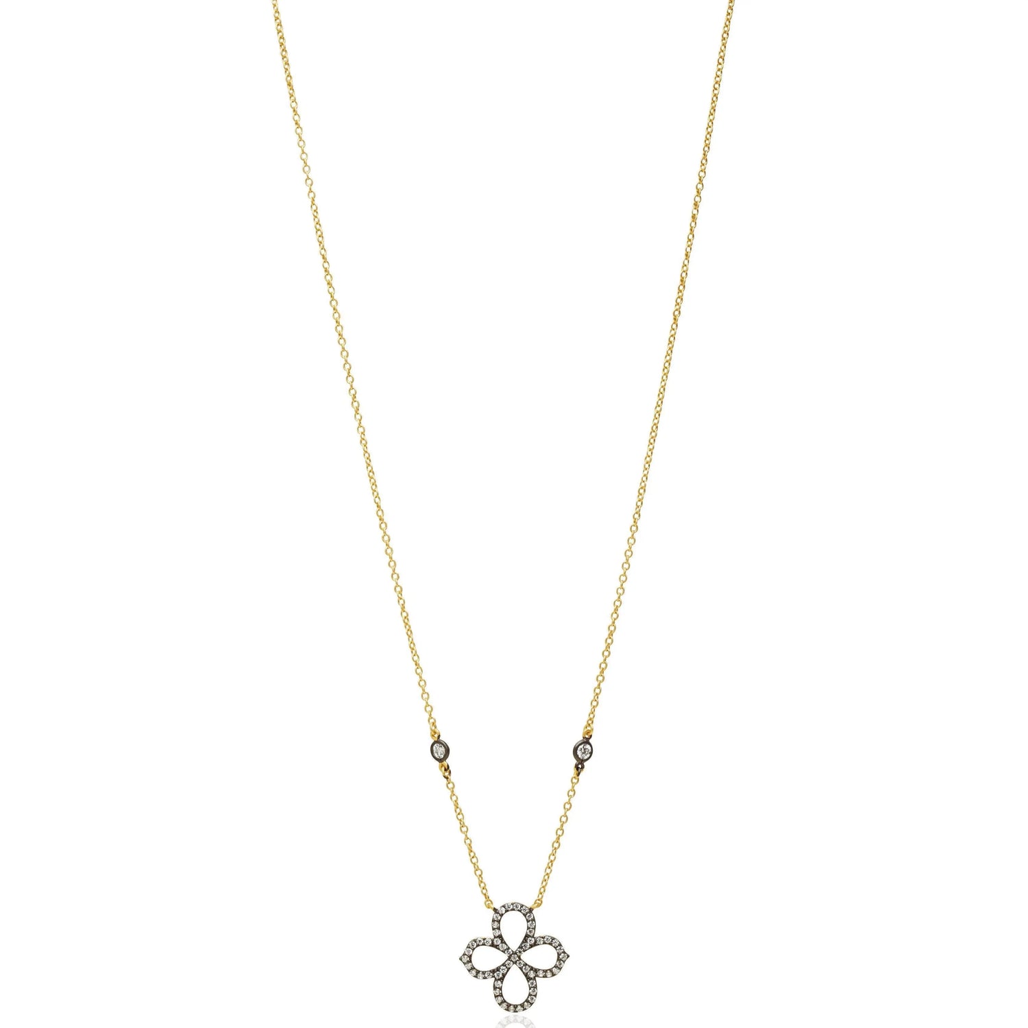 Open Clover Pav Necklace - FREIDA ROTHMAN