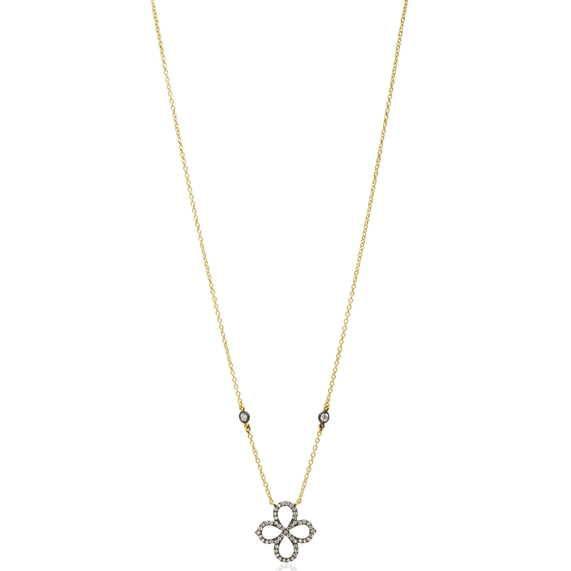 Open Clover Pav Necklace - FREIDA ROTHMAN