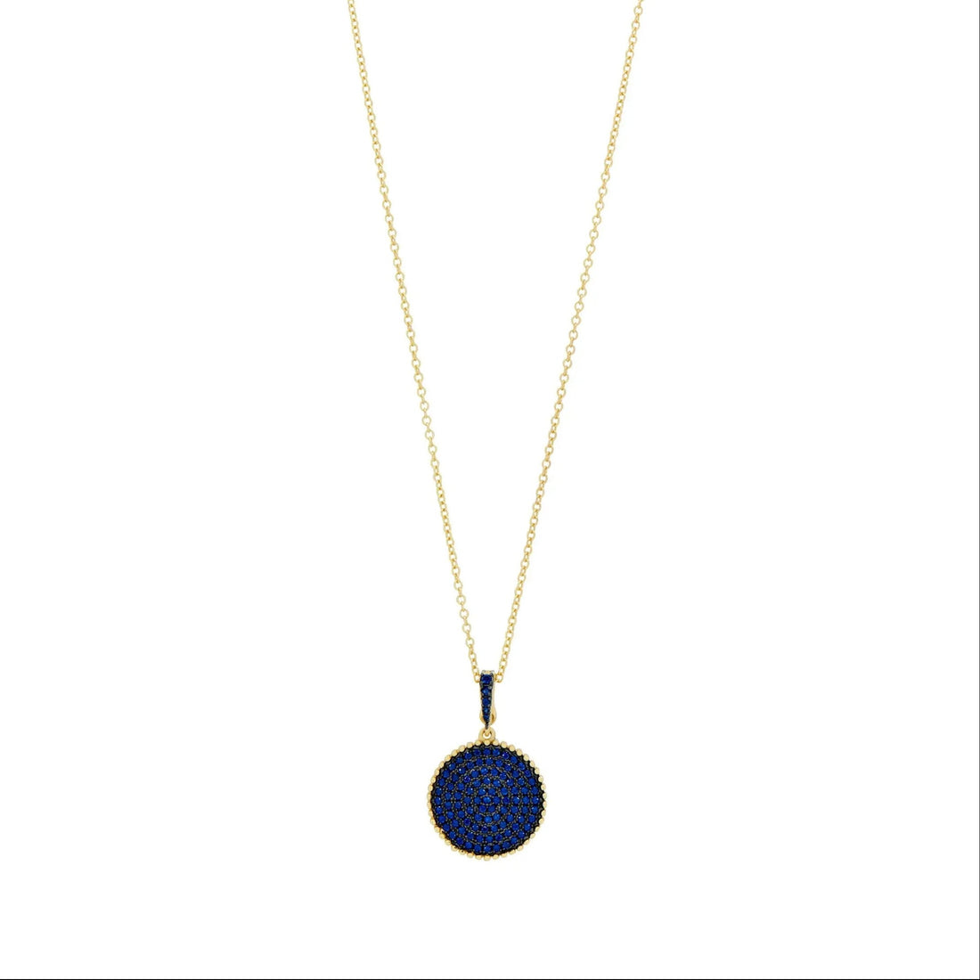  Pavé Disc Pendant Necklace Midnight NECKLACE