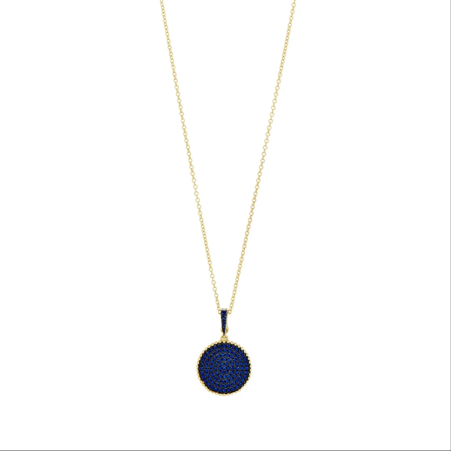  Pavé Disc Pendant Necklace Midnight NECKLACE