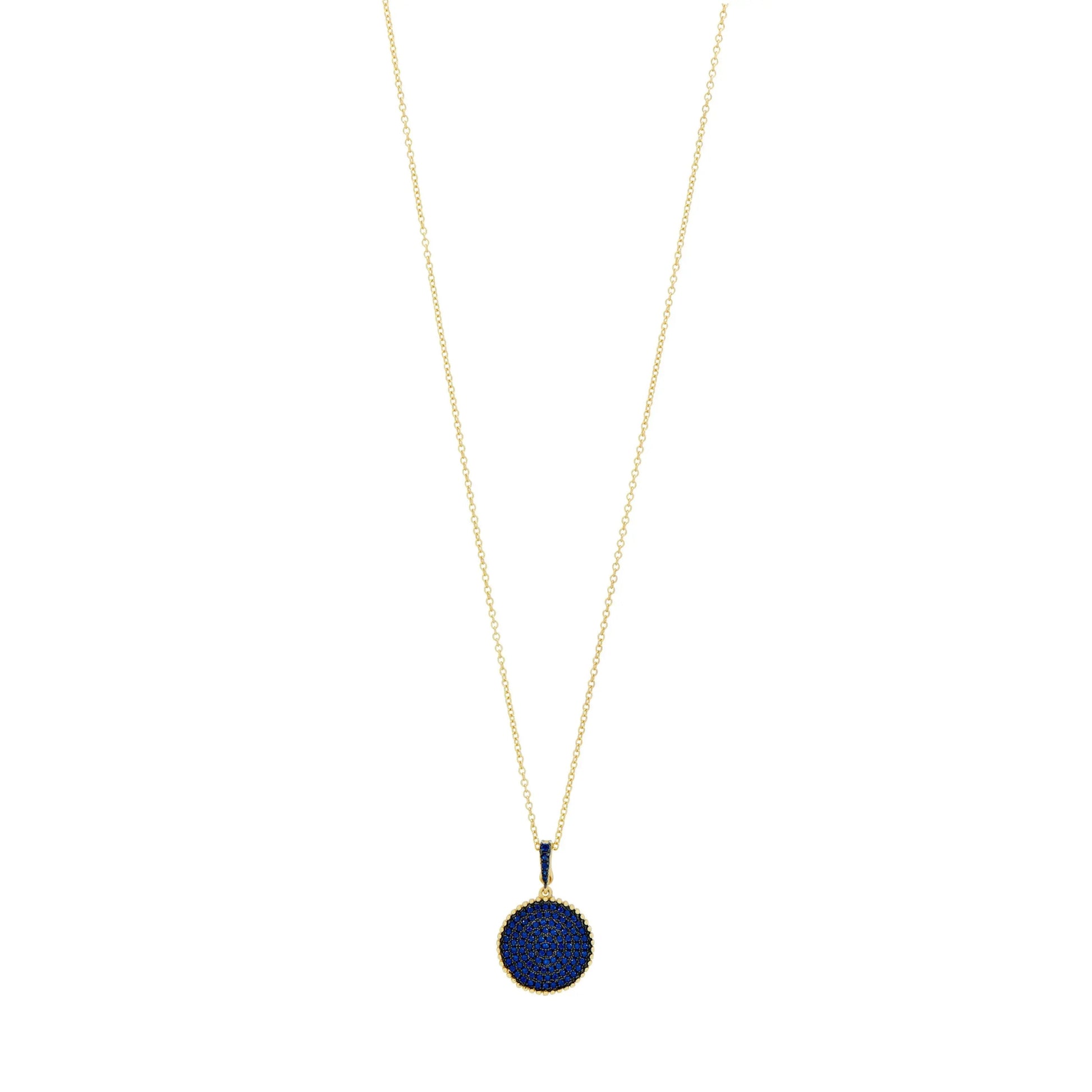  Pavé Disc Pendant Necklace Midnight NECKLACE