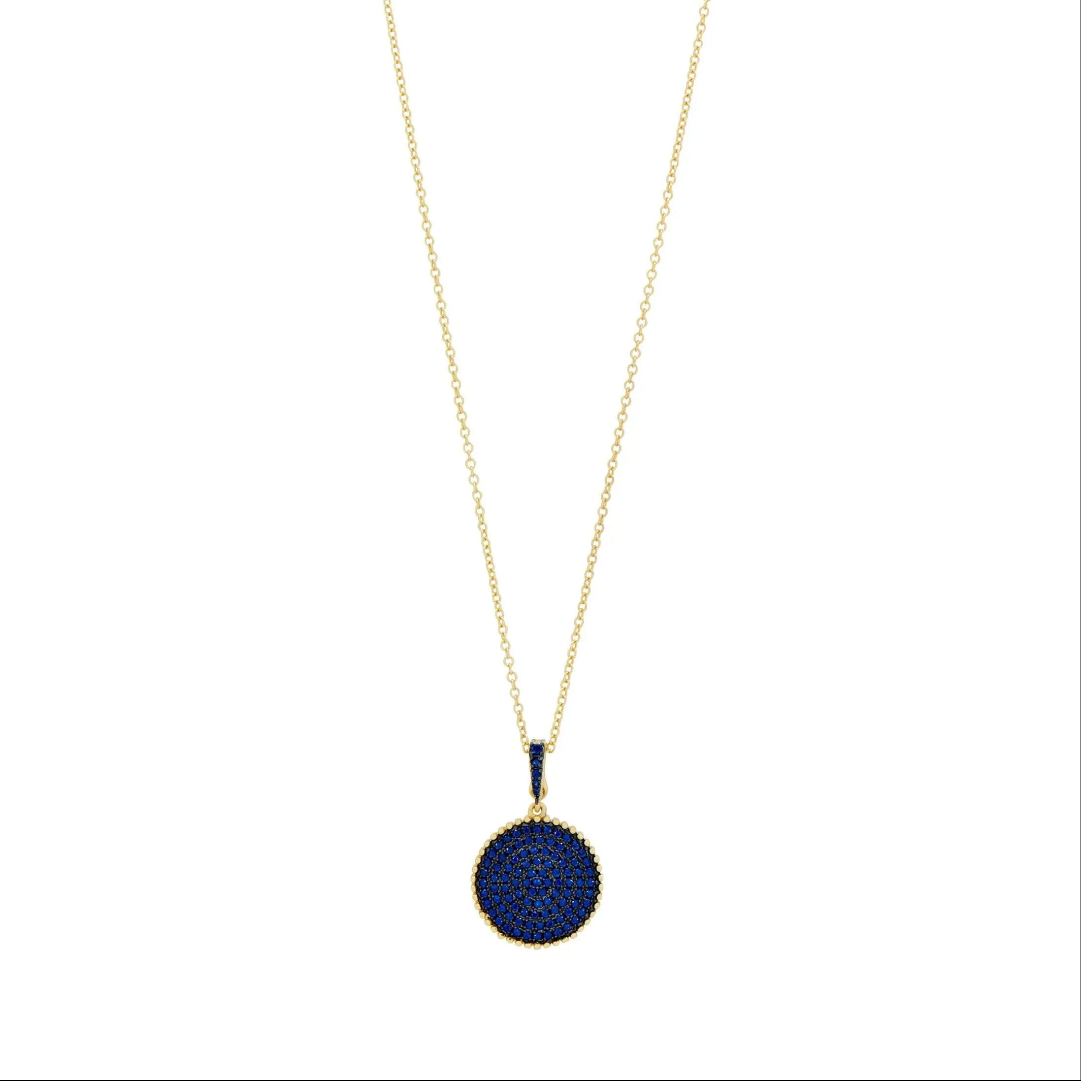  Pavé Disc Pendant Necklace Midnight NECKLACE