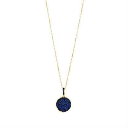  Pavé Disc Pendant Necklace Midnight NECKLACE