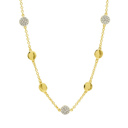 14KGoldandPlatinumonSterlingSilver Radiance 16" Station Necklace Radiance NECKLACE