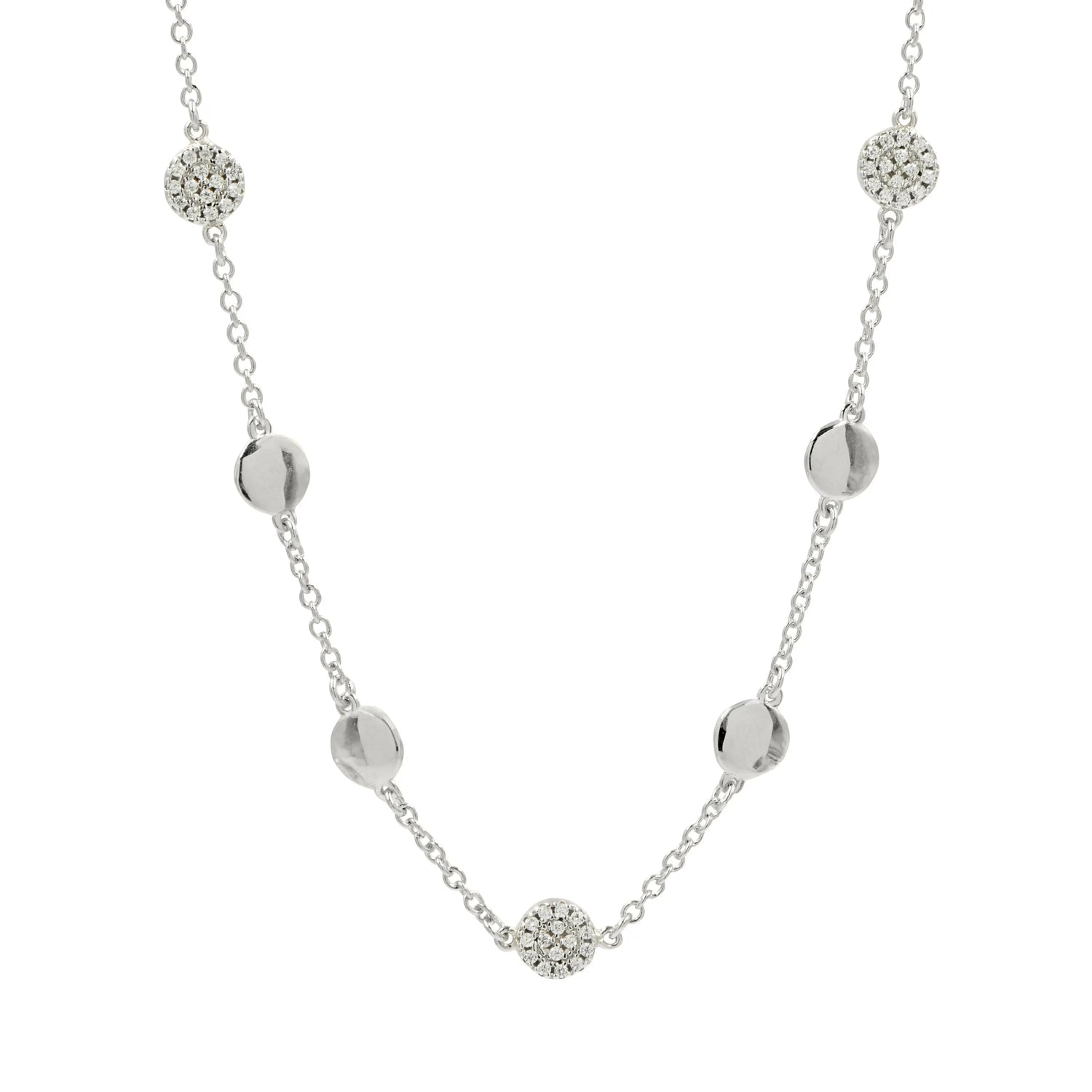PlatinumonSterlingSilver Radiance 16" Station Necklace Radiance NECKLACE
