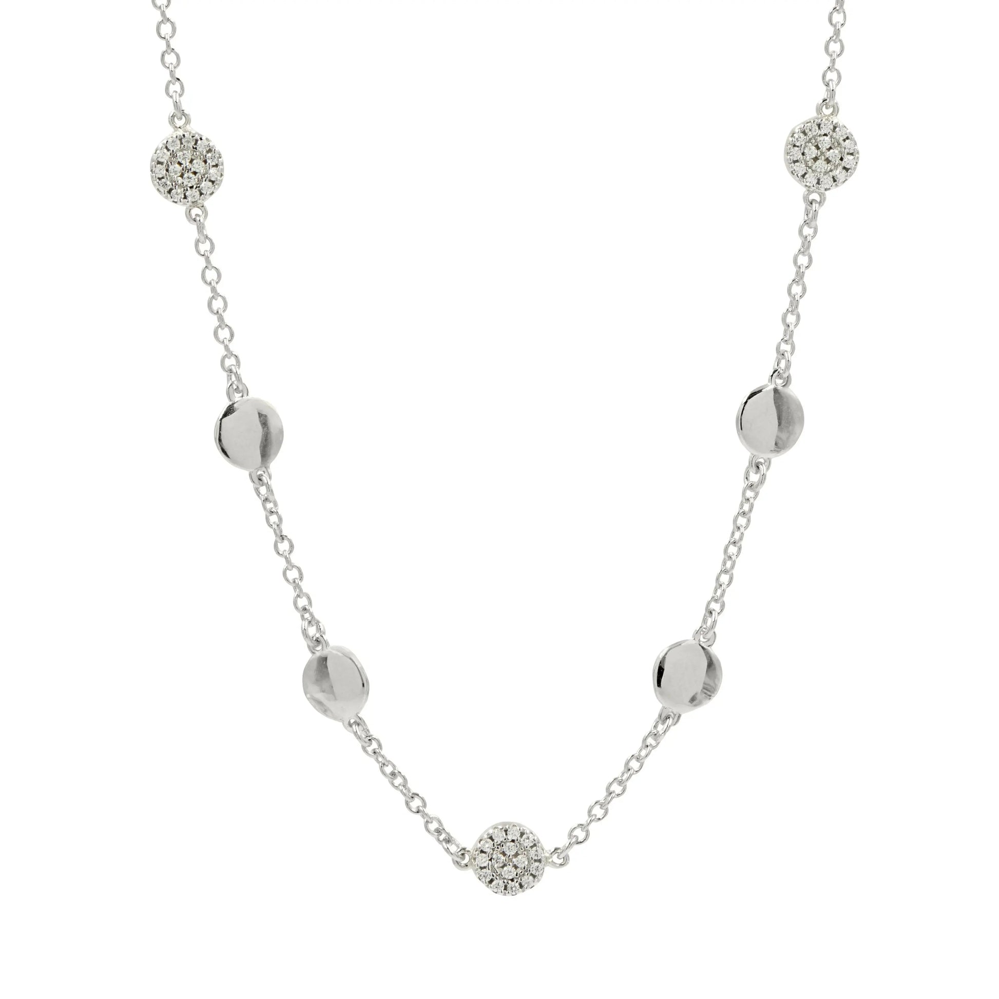 PlatinumonSterlingSilver Radiance 16" Station Necklace Radiance NECKLACE