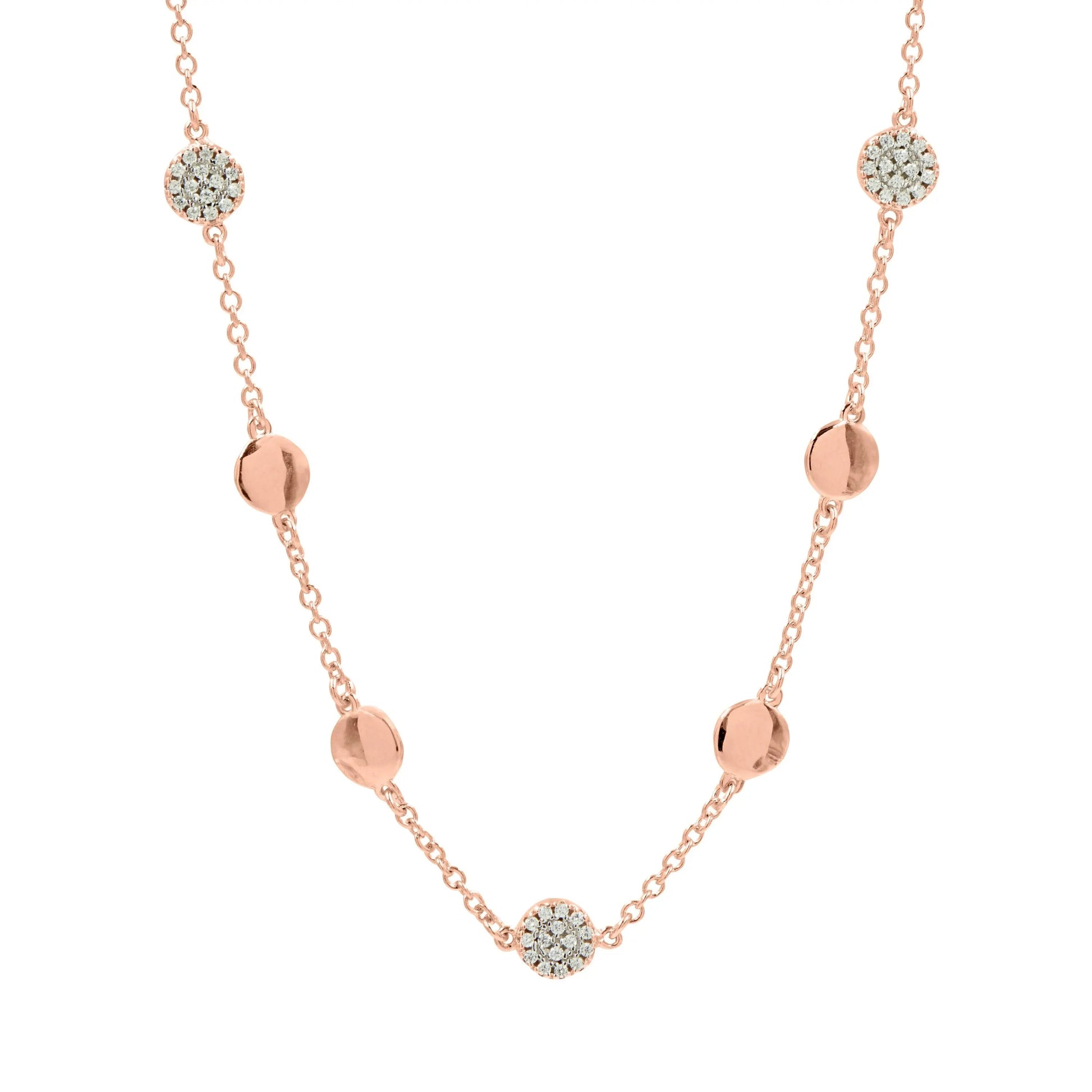 RoseGoldandPlatinumonSterlingSilver Radiance 16" Station Necklace Radiance NECKLACE
