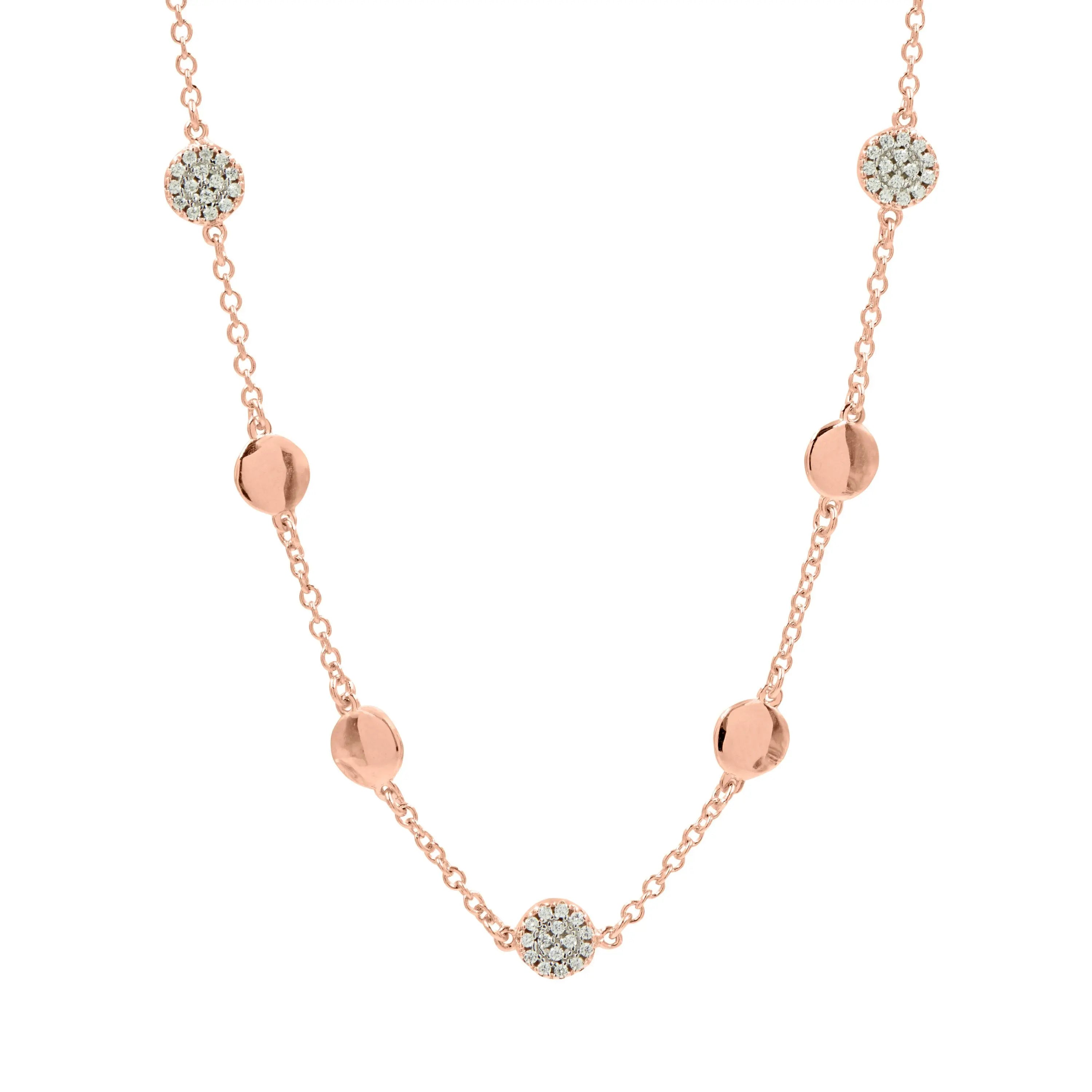 RoseGoldandPlatinumonSterlingSilver Radiance 16" Station Necklace Radiance NECKLACE