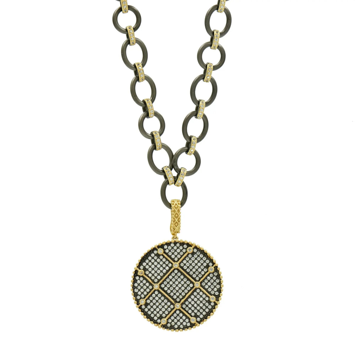 Signature Double Sided Pendant Chain Link Necklace FREIDA ROTHMAN