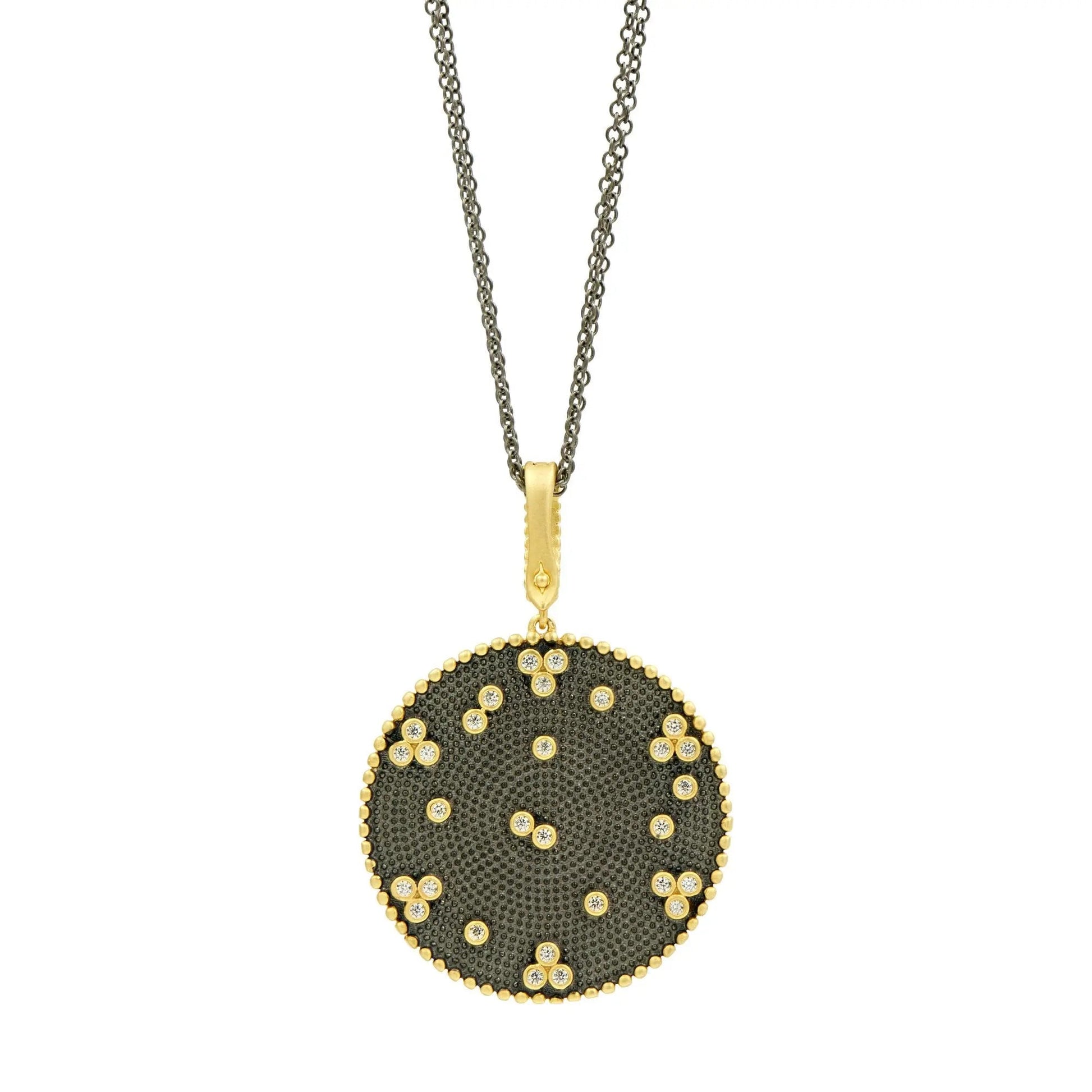 Freida Rothman Signature Double Sided Pendant Necklace Gold/ Black