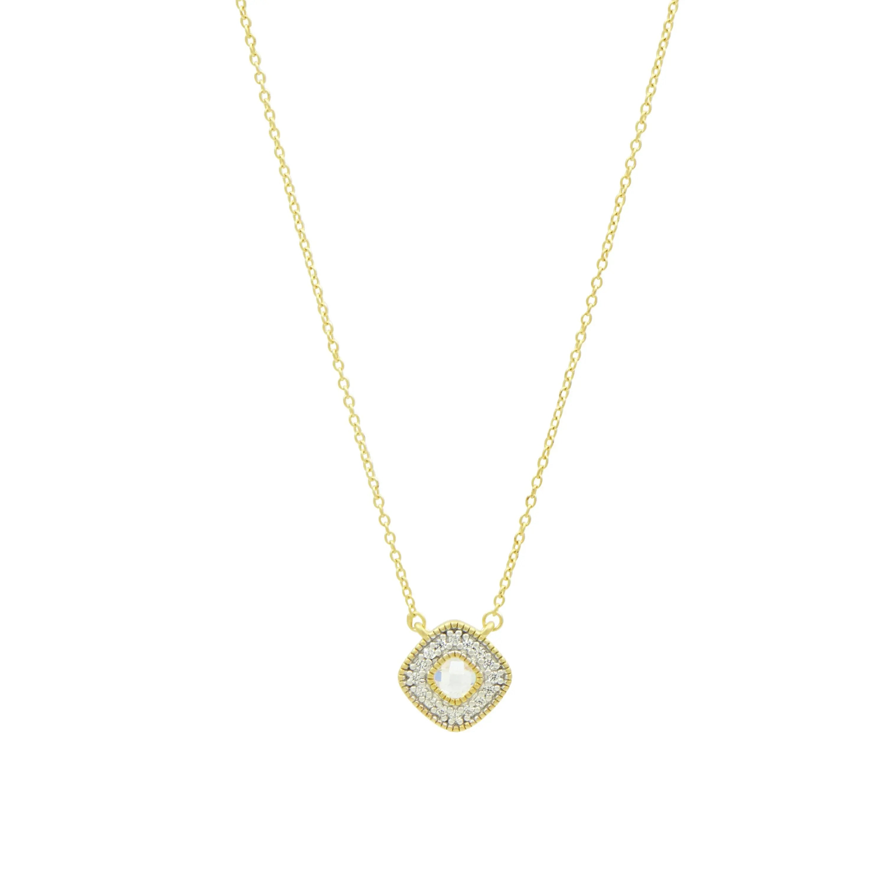 Platinumand14KGoldonSterlingSilver Single Stone Pendant Necklace FR Vault NECKLACE
