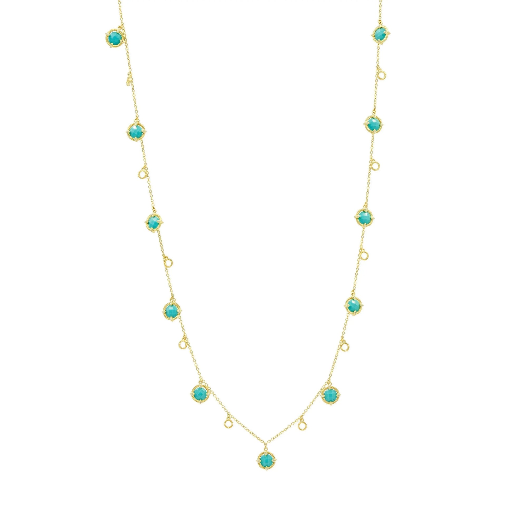 Amazonian Allure Turquoise Long Strand Charm Necklace - FREIDA ROTHMAN