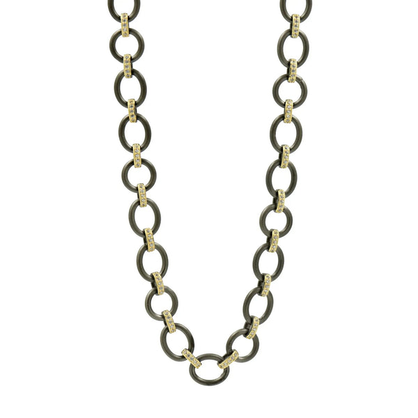 BlackGoldand14KGoldonSterlingSilver The Perfect Chunky Mixed Metal Link Necklace Signature NECKLACE