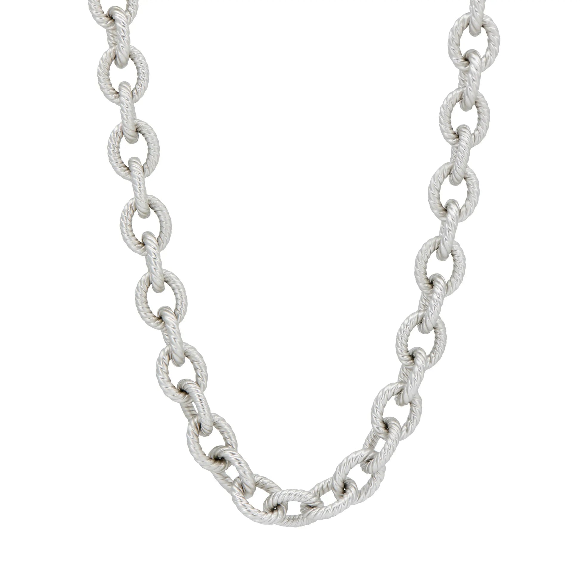 18.5inches Twisted Cable Chain Link Necklace Industrial Finish NECKLACE