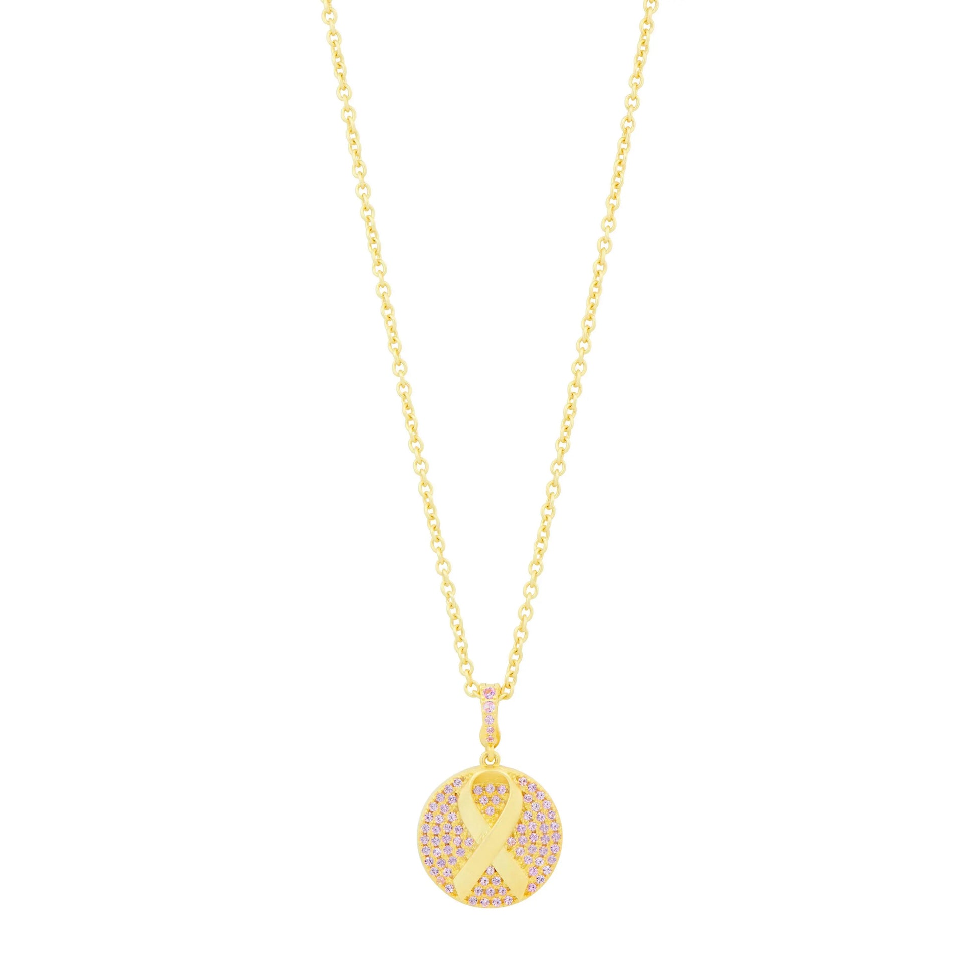 Faith Hope Love Circle Pendant in 14K Gold - Charms for Cancer