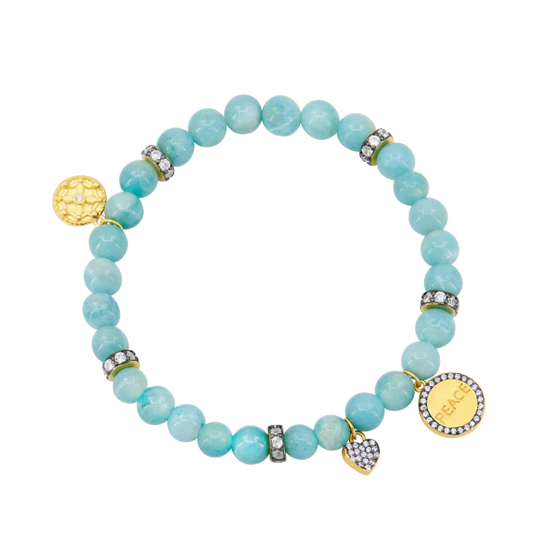The PEACE Beaded Stretch Bracelet - FREIDA ROTHMAN