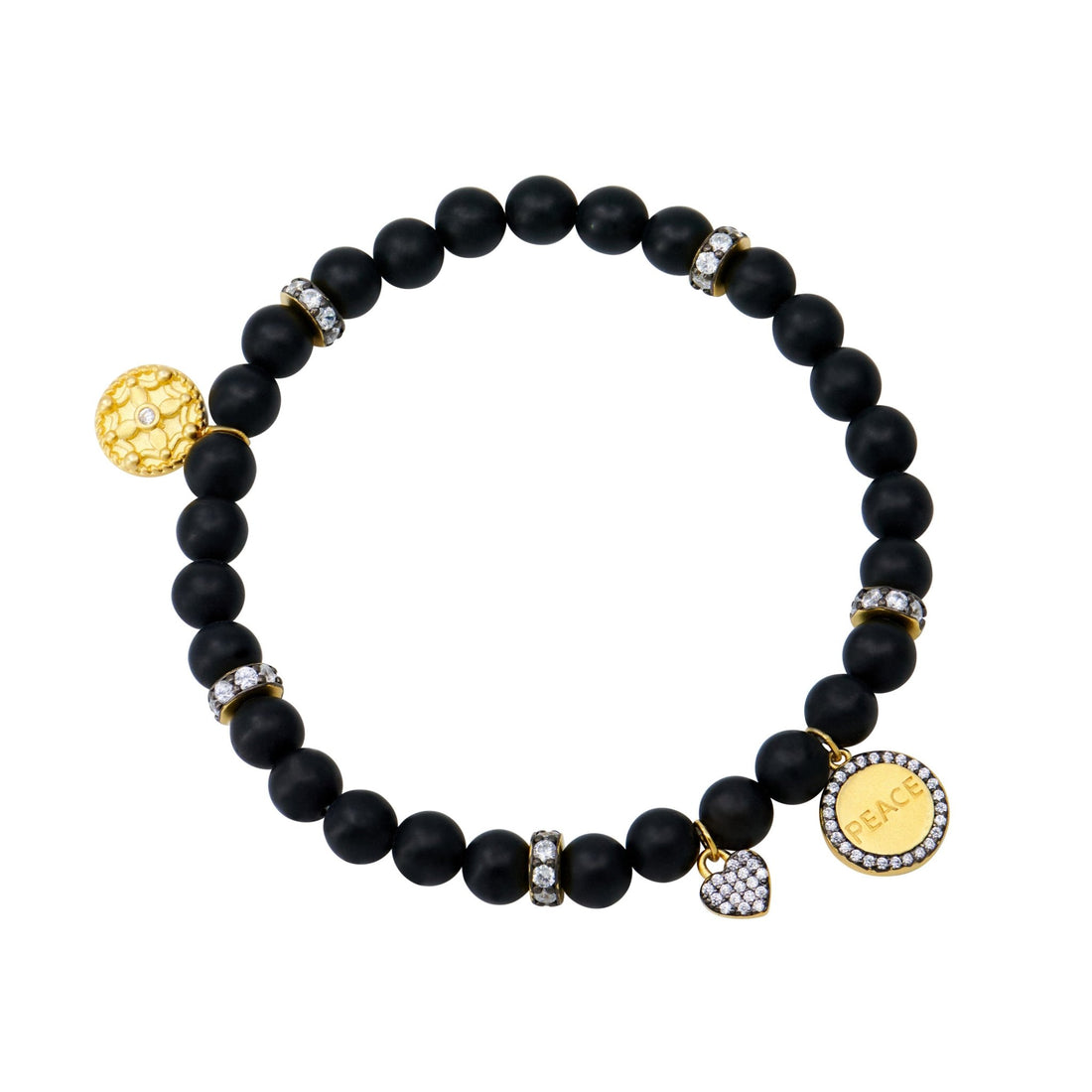 The PEACE Beaded Stretch Bracelet - FREIDA ROTHMAN