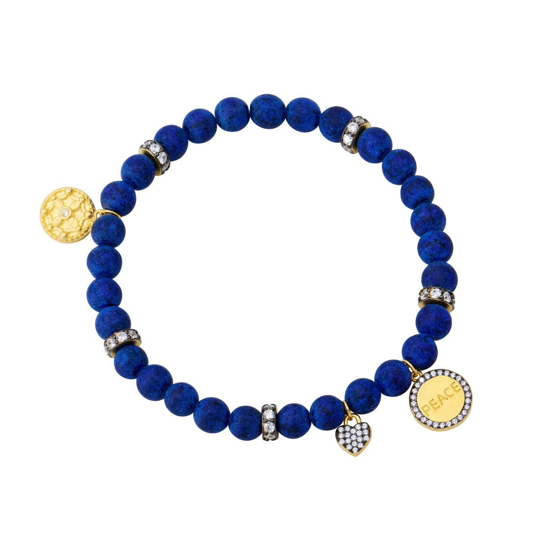 The PEACE Beaded Stretch Bracelet - FREIDA ROTHMAN