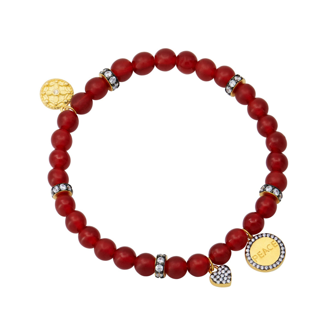The PEACE Beaded Stretch Bracelet - FREIDA ROTHMAN