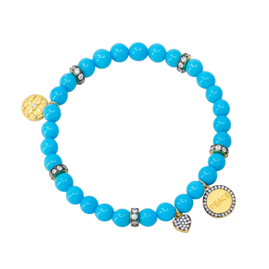 The PEACE Beaded Stretch Bracelet - FREIDA ROTHMAN