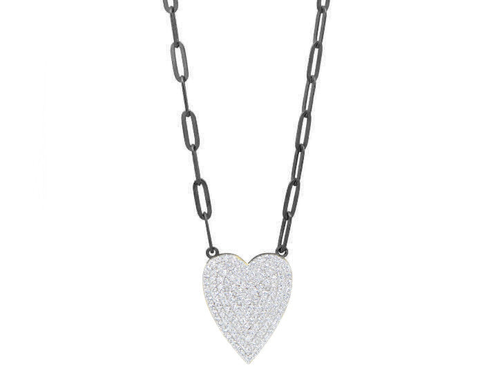 Pavé Chain Link Love Necklace