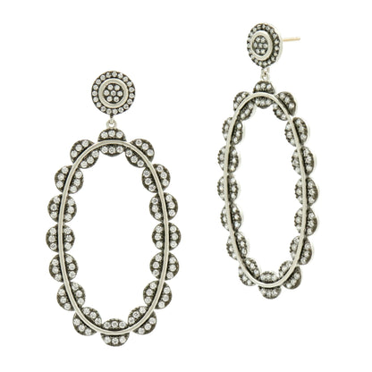 Industrial Finish Large Pav̩ Oval Drops - FREIDA ROTHMAN
