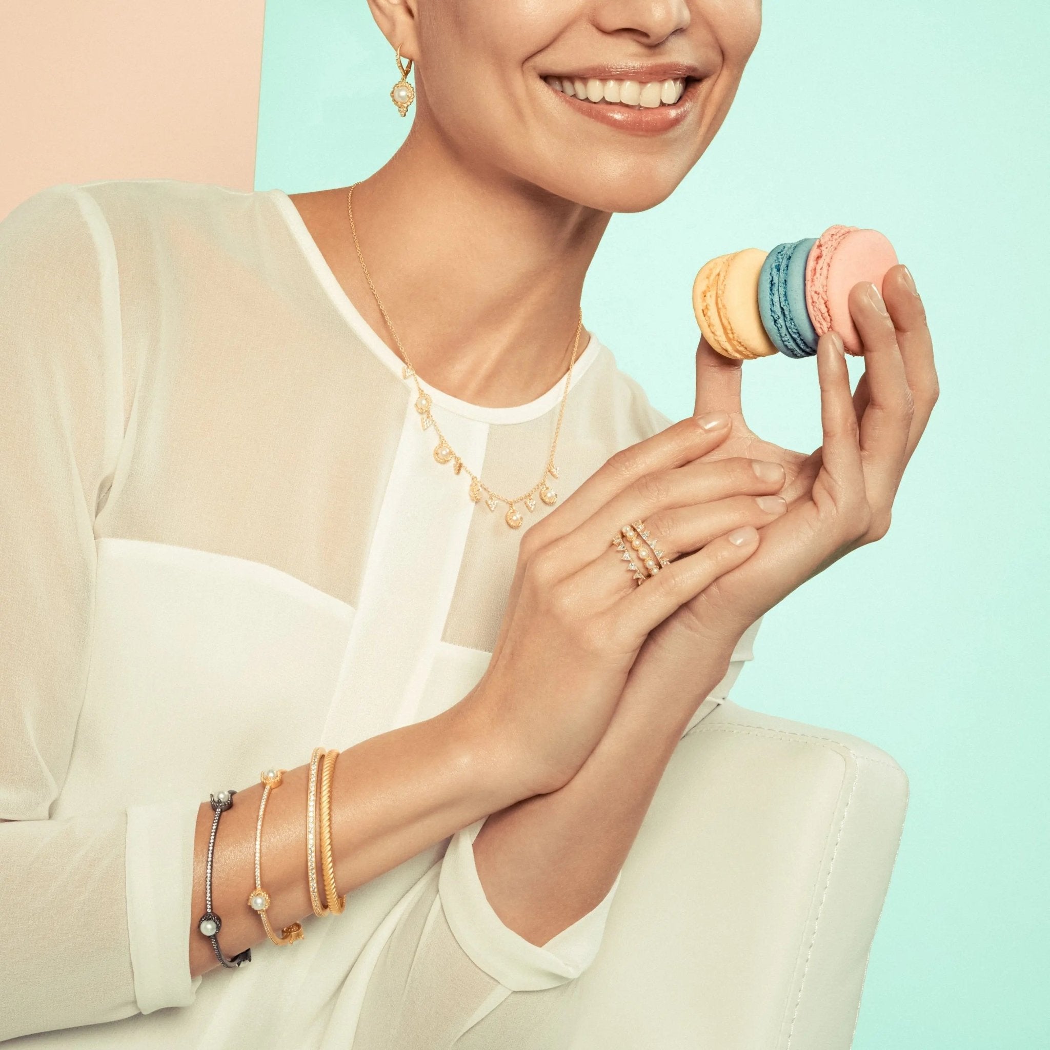 3 Stack Ring with Pearls - FREIDA ROTHMAN