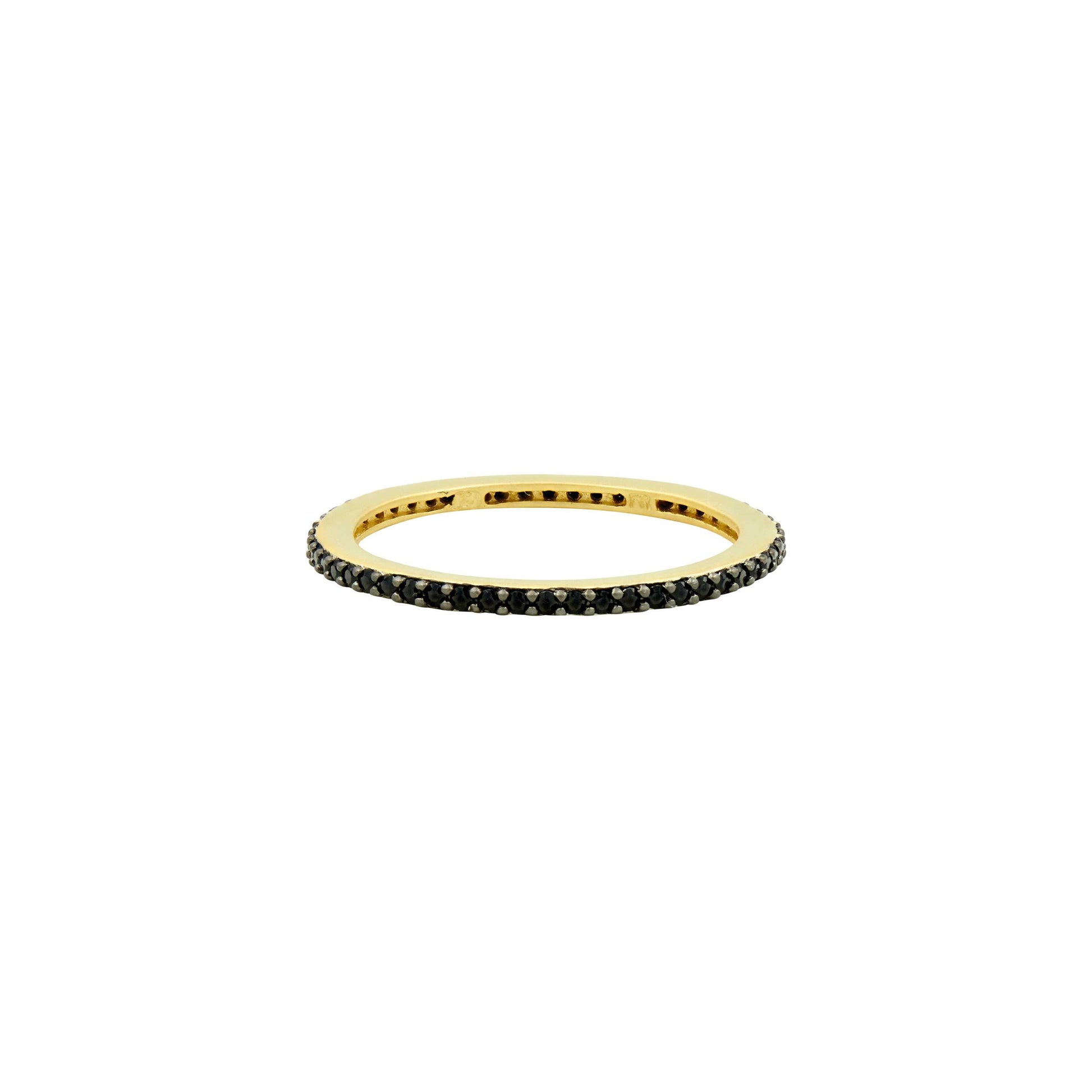 GoldBlack-BlackCubicZirconia9 All Pavé Stack Ring RINGS FOR STACKING RING