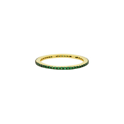 GoldBlack-DarkGreenZirconia9 All Pavé Stack Ring RINGS FOR STACKING RING