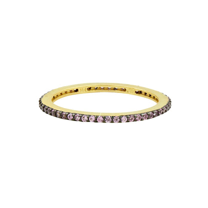 GoldBlack-PinkCubicZirconia9 All Pavé Stack Ring RINGS FOR STACKING RING