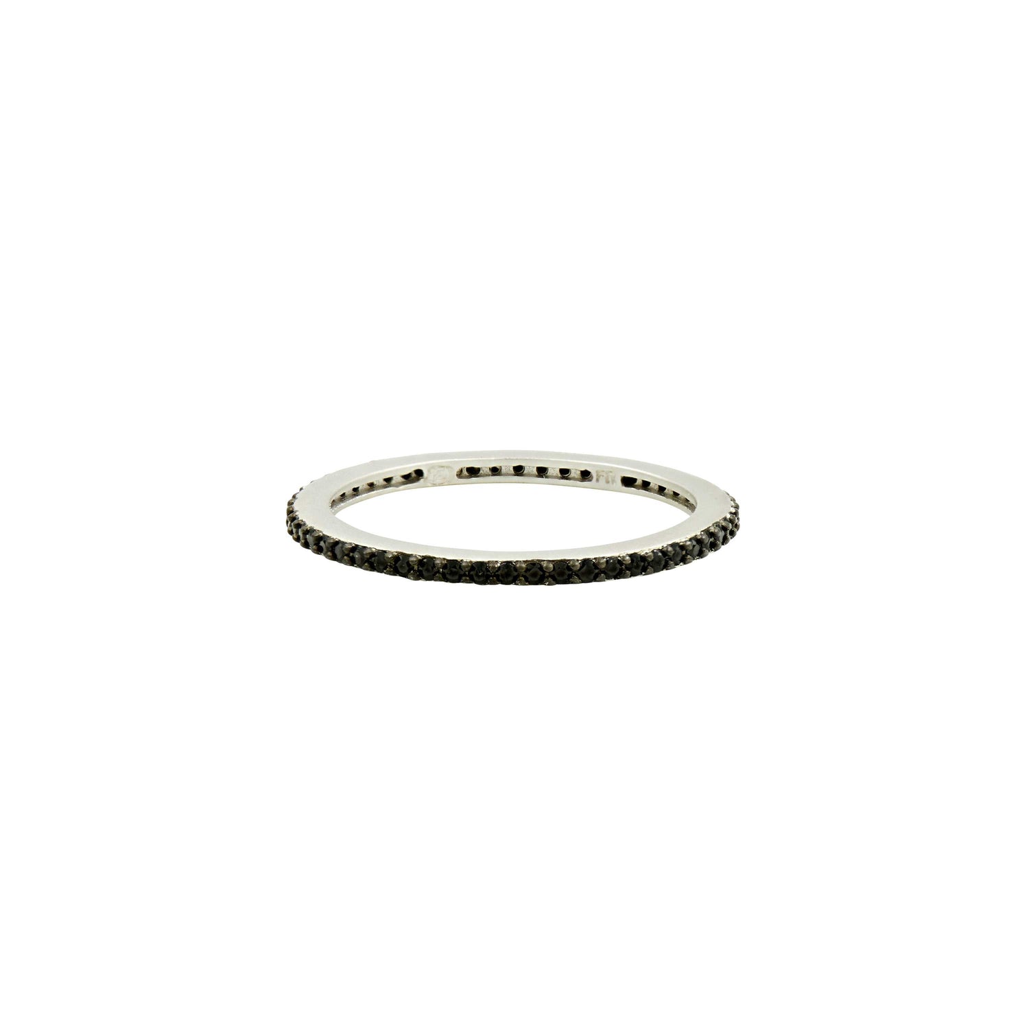 SilverBlack-BlackCubicZirconia9 All Pavé Stack Ring RINGS FOR STACKING RING