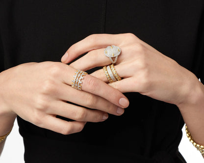 Fleur Bloom 3-Stack Rings - FREIDA ROTHMAN