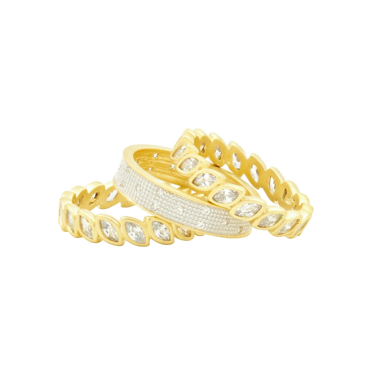 Fleur Bloom 3-Stack Rings - FREIDA ROTHMAN