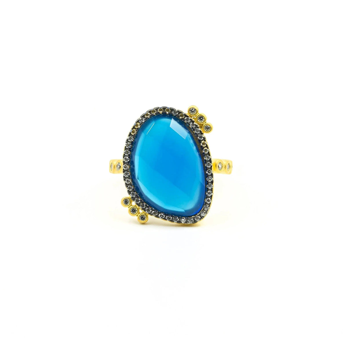 9 Baroque Blues Stone Cocktail Ring FR Vault RING