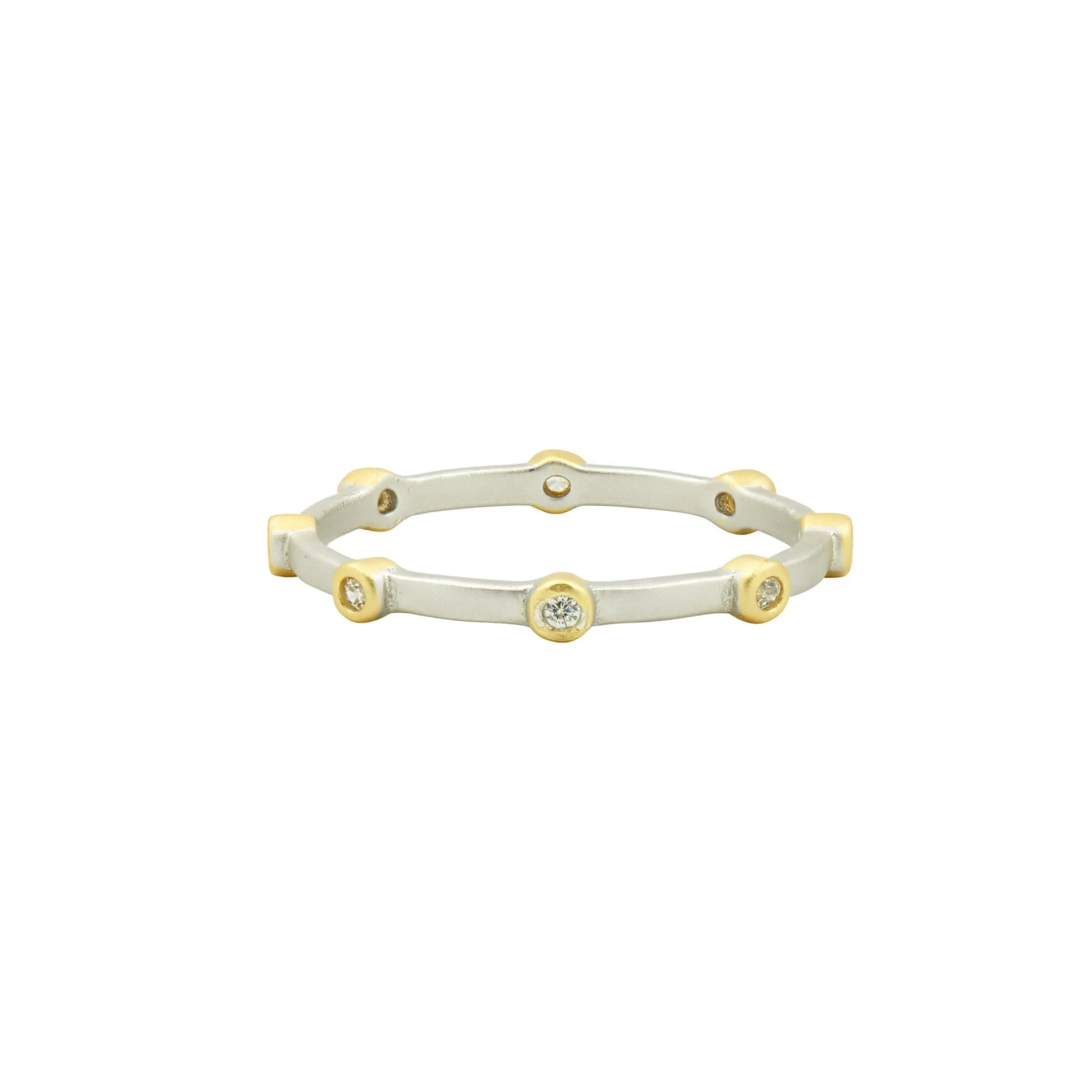 GoldSilver9 Bezel Station Stack Ring RINGS FOR STACKING RING