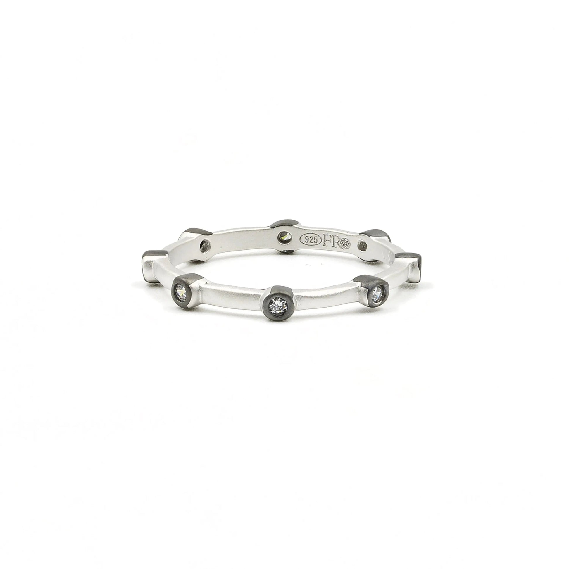 SilverBlack9 Bezel Station Stack Ring RINGS FOR STACKING RING