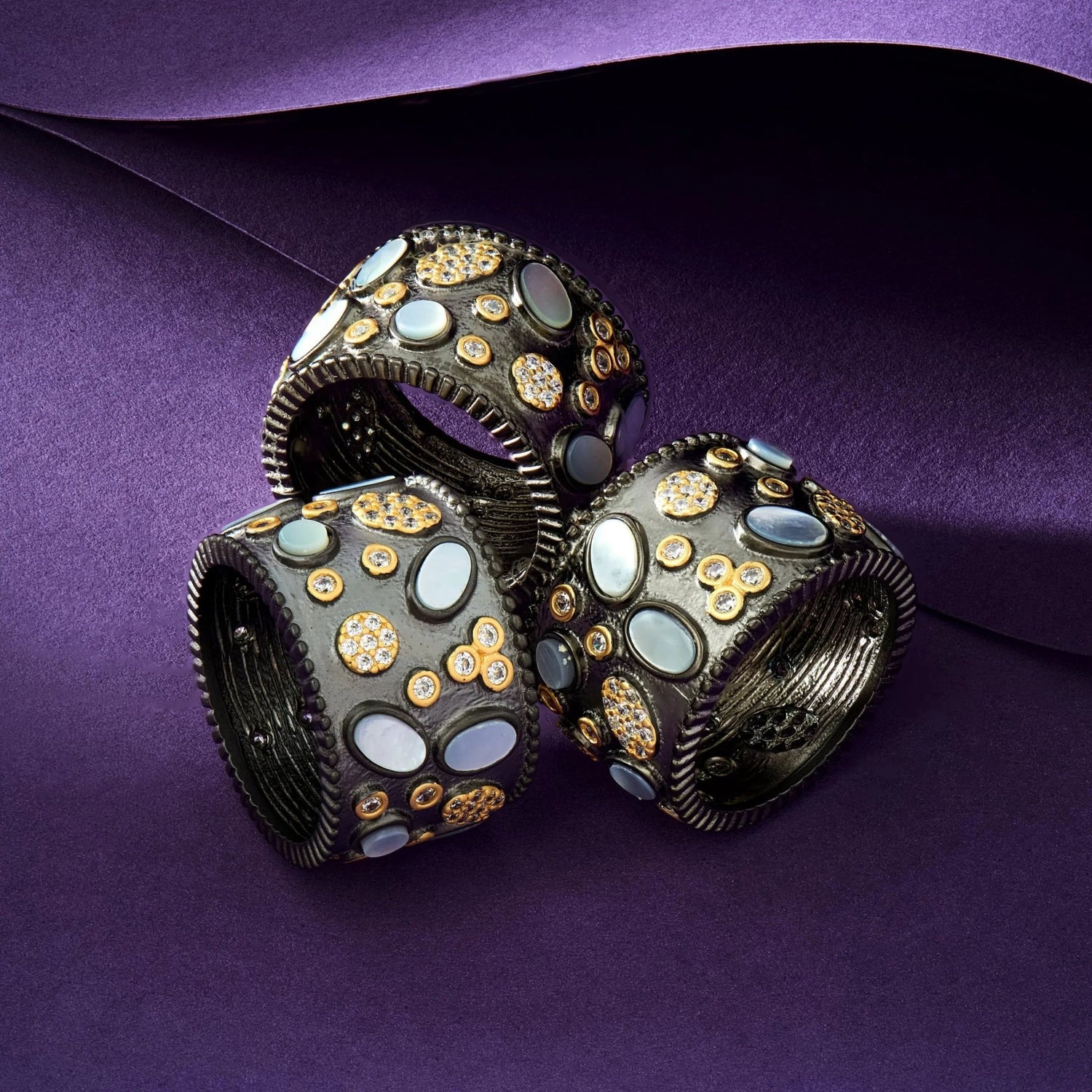 Imperial Multi - stone Wide Band Ring - FREIDA ROTHMAN