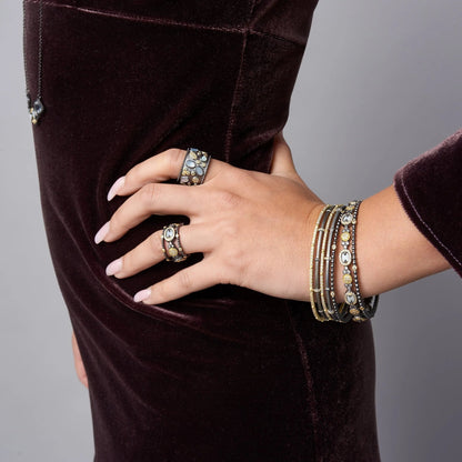 Imperial Multi - stone Wide Band Ring - FREIDA ROTHMAN