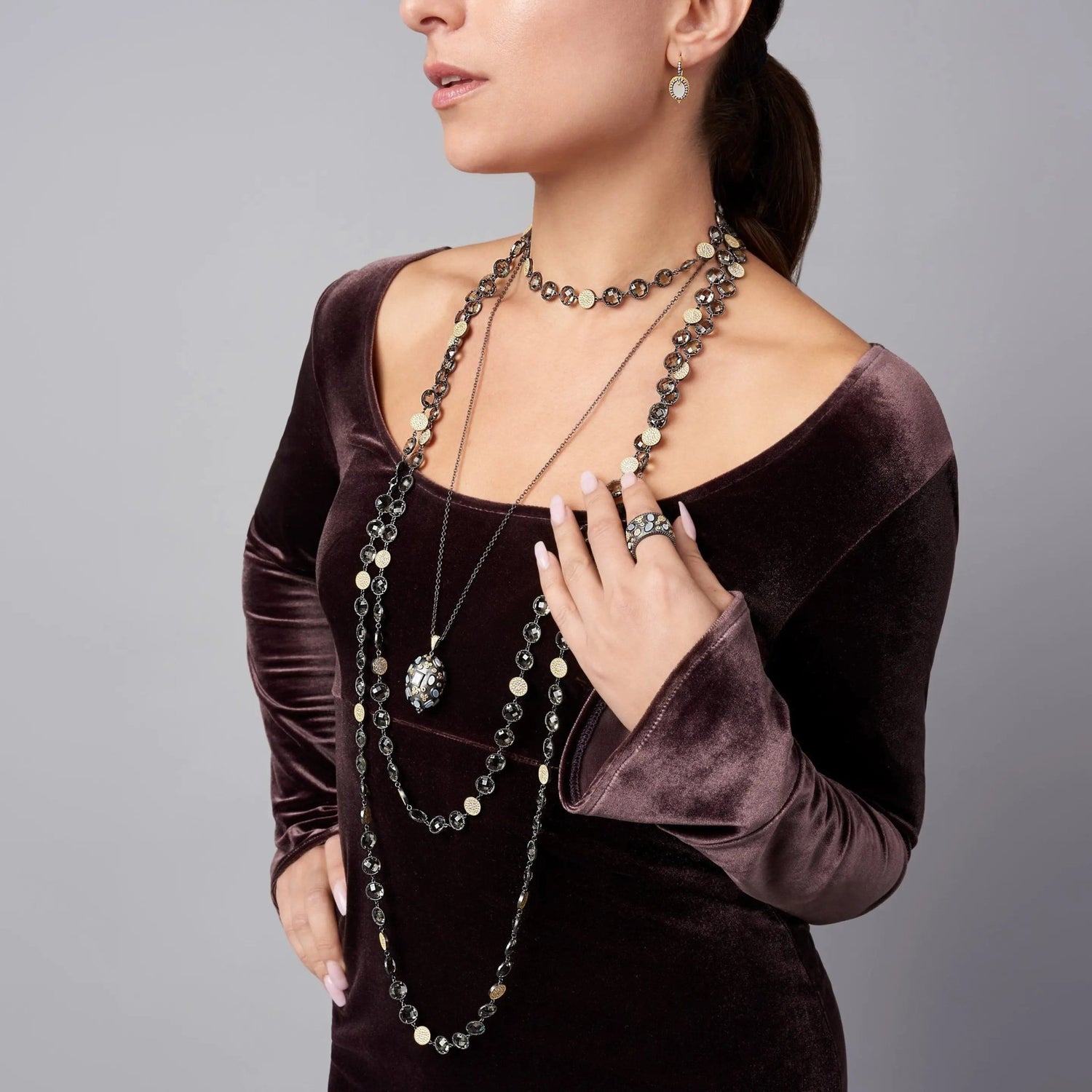 Imperial Multi - stone Wide Band Ring - FREIDA ROTHMAN