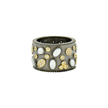 Imperial Multi - stone Wide Band Ring - FREIDA ROTHMAN