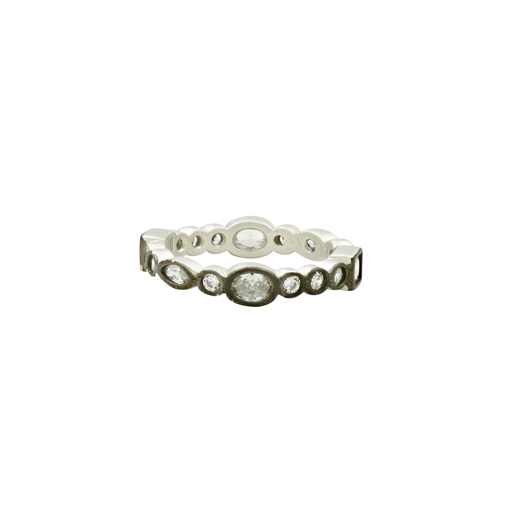 SilverBlack9 Mixed Shape Radiance Ring RINGS FOR STACKING RING