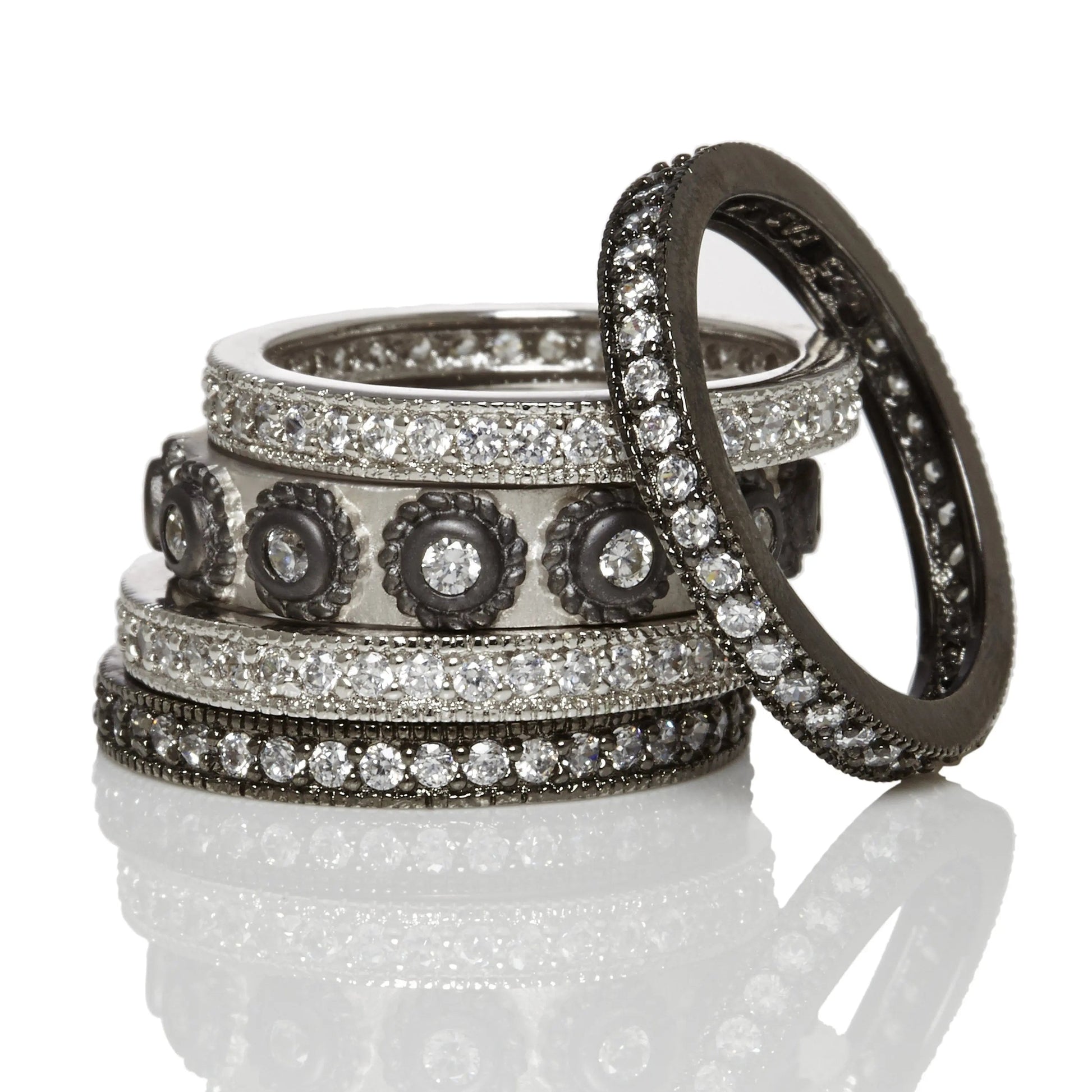 Studded 5-Stack  Rings - FREIDA ROTHMAN