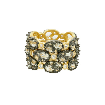 8BlackGoldand14KGoldonSterlingSilver Rose D&